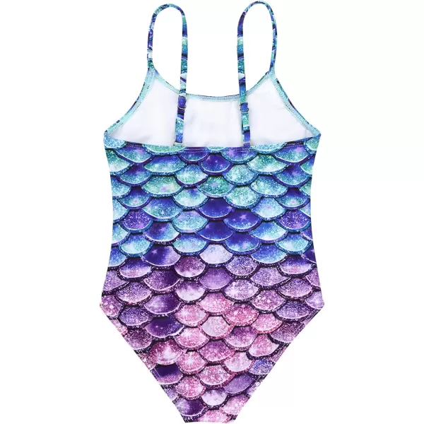 Zando Girls One Piece Bathing Suits Toddler Kids Swimsuits Mermaid Beach Swimwear for Baby Girl 2-8 Years Gifts