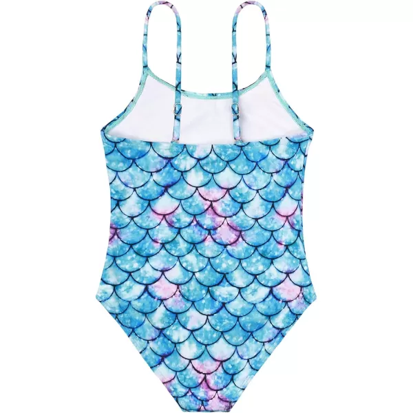 Zando Girls One Piece Bathing Suits Toddler Kids Swimsuits Mermaid Beach Swimwear for Baby Girl 2-8 Years Gifts