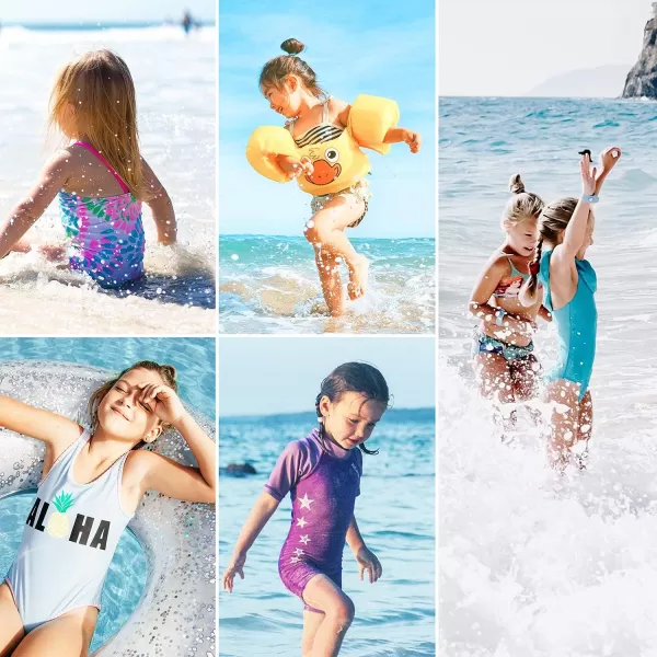 Zando Girls One Piece Bathing Suits Toddler Kids Swimsuits Mermaid Beach Swimwear for Baby Girl 2-8 Years Gifts