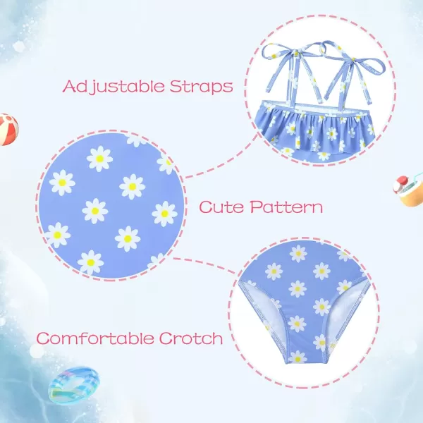 Zando Girls One Piece Bathing Suits Toddler Kids Swimsuits Mermaid Beach Swimwear for Baby Girl 2-8 Years Gifts)