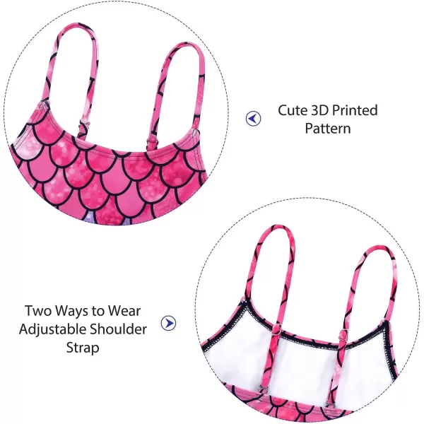 Zando Girls One Piece Bathing Suits Toddler Kids Swimsuits Mermaid Beach Swimwear for Baby Girl 2-8 Years Gifts