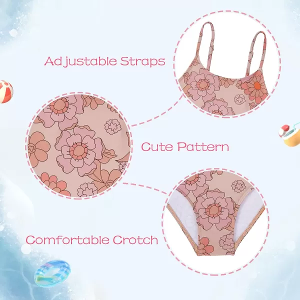 Zando Girls One Piece Bathing Suits Toddler Kids Swimsuits Mermaid Beach Swimwear for Baby Girl 2-8 Years Gifts