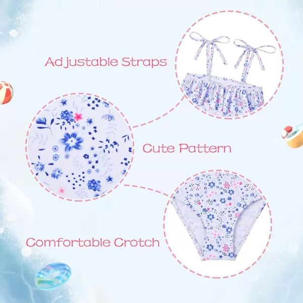 Zando Girls One Piece Bathing Suits Toddler Kids Swimsuits Mermaid Beach Swimwear for Baby Girl 2-8 Years Gifts