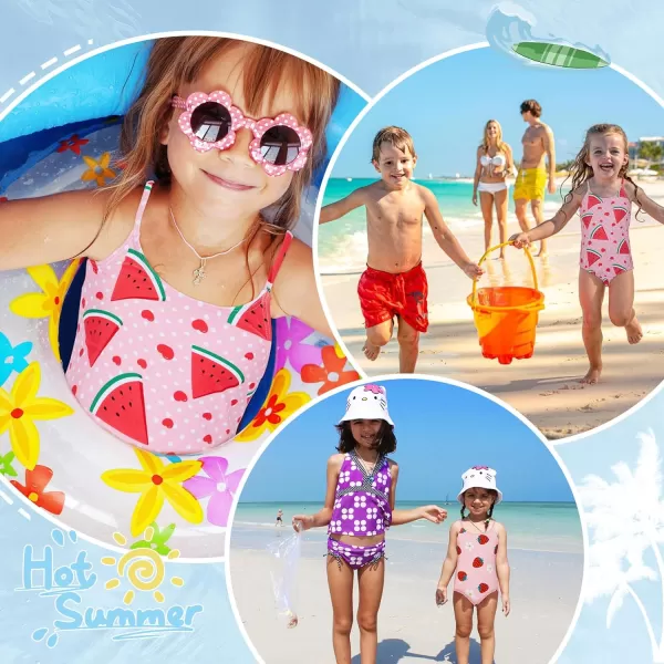 Zando Girls One Piece Bathing Suits Toddler Kids Swimsuits Mermaid Beach Swimwear for Baby Girl 2-8 Years Gifts)