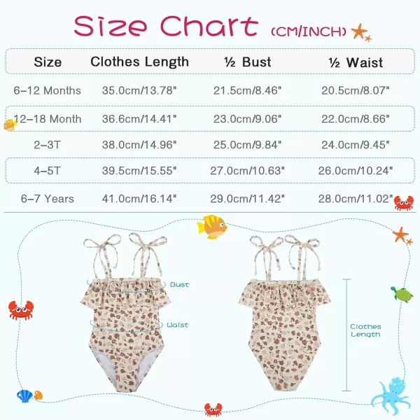 Zando Girls One Piece Bathing Suits Toddler Kids Swimsuits Mermaid Beach Swimwear for Baby Girl 2-8 Years Gifts