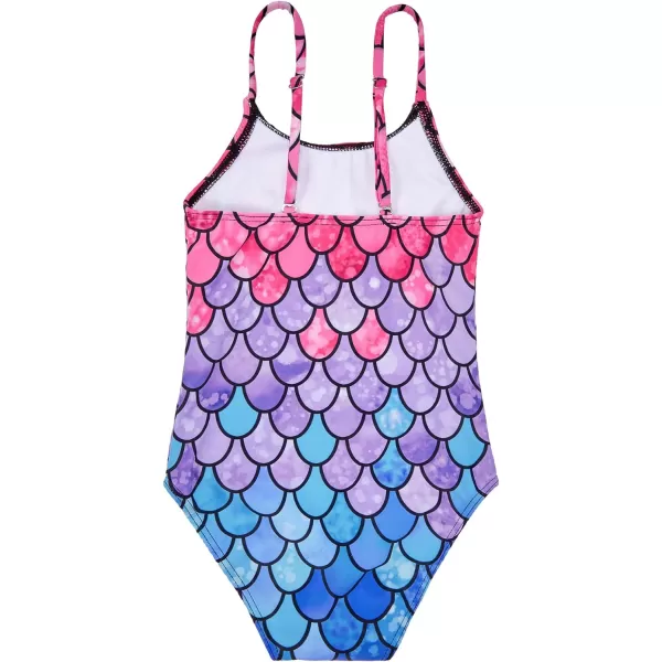Zando Girls One Piece Bathing Suits Toddler Kids Swimsuits Mermaid Beach Swimwear for Baby Girl 2-8 Years Gifts)