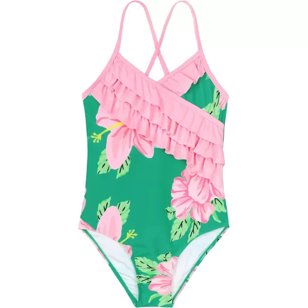 Zando Girl's One Piece Swimsuit Ruffle Bathing Suits for Little Girls UPF 50+ Baby Girls One-Piece Swimwear 2-10 Years