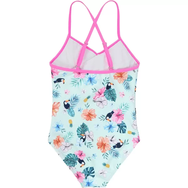 Zando Girl's One Piece Swimsuit Ruffle Bathing Suits for Little Girls UPF 50+ Baby Girls One-Piece Swimwear 2-10 Years