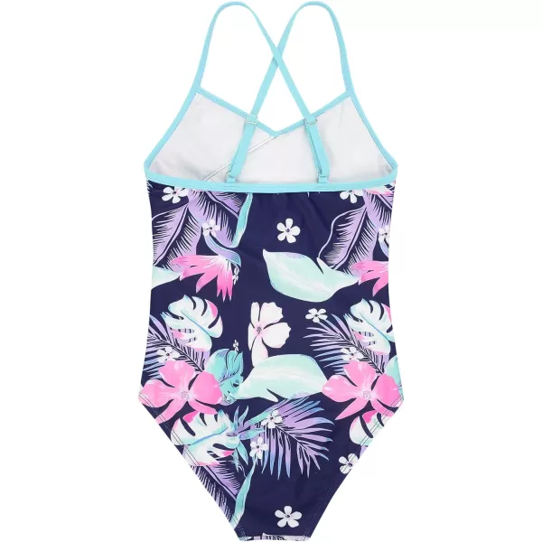 Zando Girl's One Piece Swimsuit Ruffle Bathing Suits for Little Girls UPF 50+ Baby Girls One-Piece Swimwear 2-10 Years