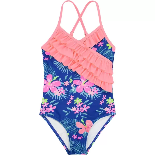 Zando Girl's One Piece Swimsuit Ruffle Bathing Suits for Little Girls UPF 50+ Baby Girls One-Piece Swimwear 2-10 Years