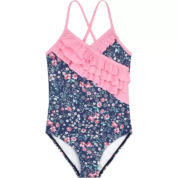 Zando Girl's One Piece Swimsuit Ruffle Bathing Suits for Little Girls UPF 50+ Baby Girls One-Piece Swimwear 2-10 Years