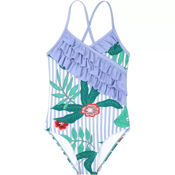 Zando Girl's One Piece Swimsuit Ruffle Bathing Suits for Little Girls UPF 50+ Baby Girls One-Piece Swimwear 2-10 Years