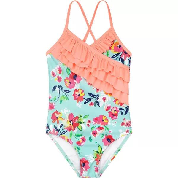 Zando Girl's One Piece Swimsuit Ruffle Bathing Suits for Little Girls UPF 50+ Baby Girls One-Piece Swimwear 2-10 Years