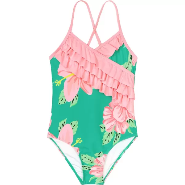Zando Girl's One Piece Swimsuit Ruffle Bathing Suits for Little Girls UPF 50+ Baby Girls One-Piece Swimwear 2-10 Years