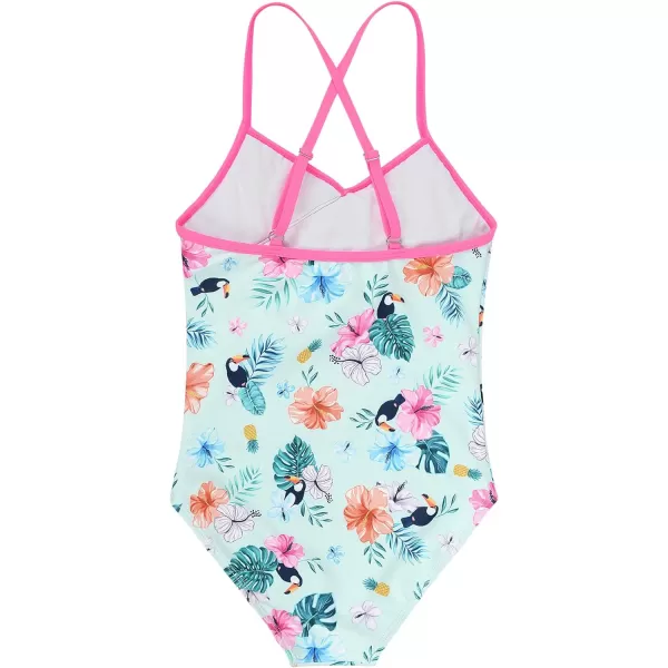 Zando Girl's One Piece Swimsuit Ruffle Bathing Suits for Little Girls UPF 50+ Baby Girls One-Piece Swimwear 2-10 Years