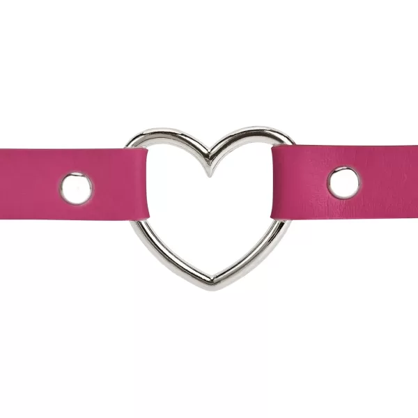 Zando Love Heart Leather Choker Necklace for Women Punk PU Gothic Jewelry Adjustable Chain Collar for Women Girls Party