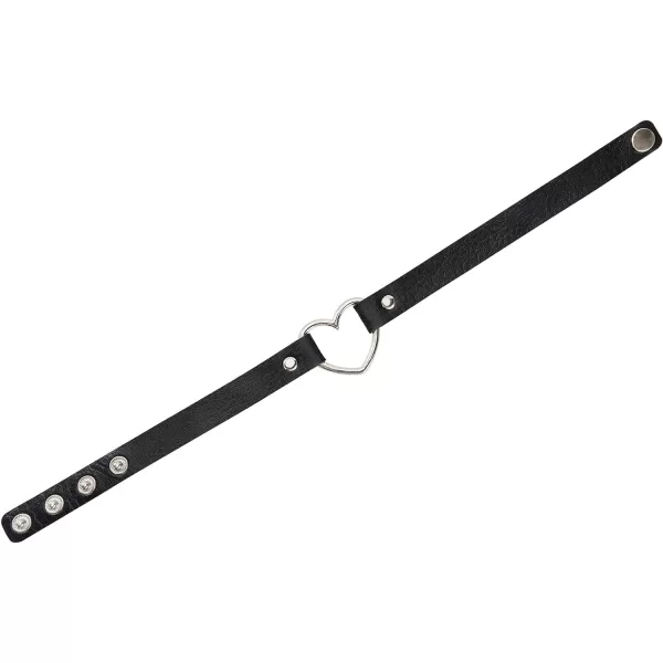 Zando Love Heart Leather Choker Necklace for Women Punk PU Gothic Jewelry Adjustable Chain Collar for Women Girls Party