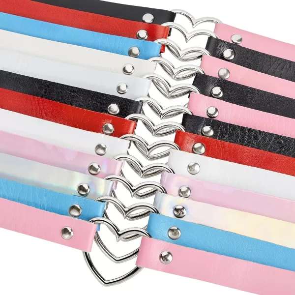 Zando Love Heart Leather Choker Necklace for Women Punk PU Gothic Jewelry Adjustable Chain Collar for Women Girls Party