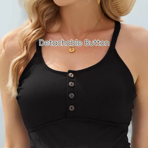Zando Maternity Swimsuit One Piece Maternity Bathing Suits for Women Button Cross Straps Stretch Pleats Pregnancy Swimwear