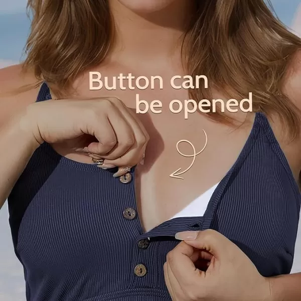 Zando Maternity Swimsuit One Piece Maternity Bathing Suits for Women Button Cross Straps Stretch Pleats Pregnancy Swimwear