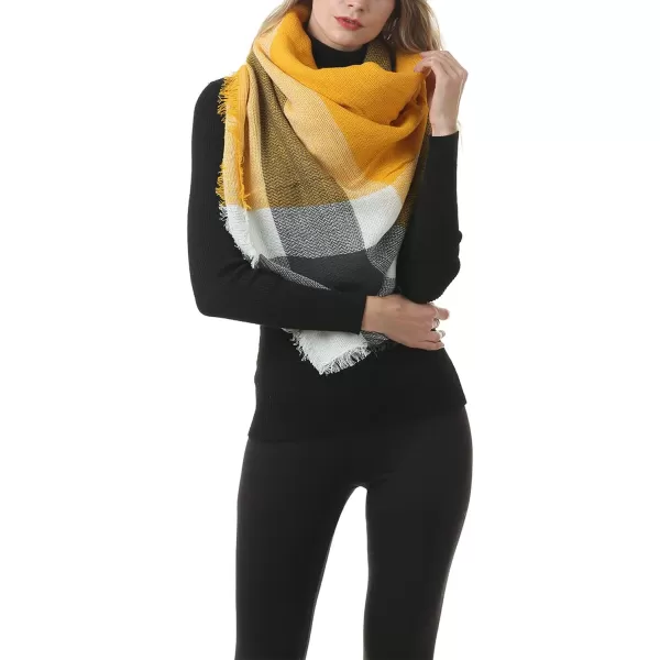 Zando Plaid Blanket Thick Winter Scarf Tartan Chunky Wrap Oversized Shawl Cape Scarves
