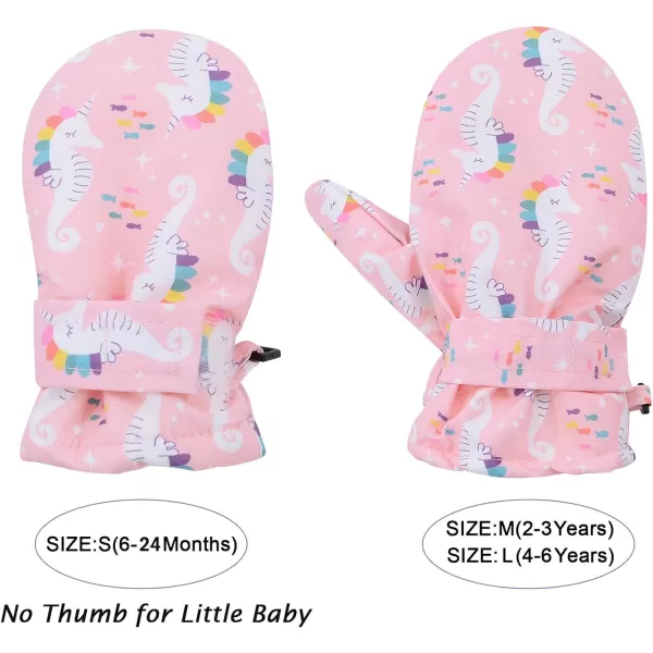 Zando Toddler Mittens Waterproof Snow Gloves Lined Kids Glove Baby Mittens Winter Warm Fleece Gloves