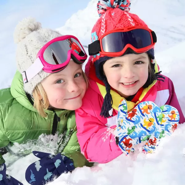 Zando Toddler Mittens Waterproof Snow Gloves Lined Kids Glove Baby Mittens Winter Warm Fleece Gloves