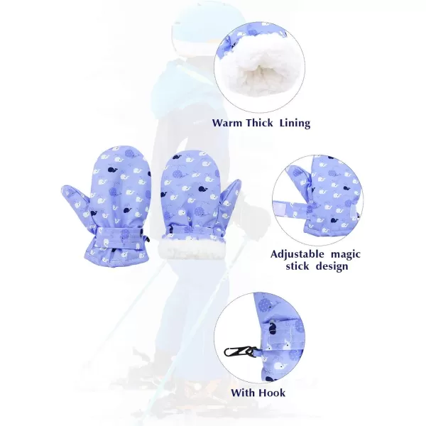 Zando Toddler Mittens Waterproof Snow Gloves Lined Kids Glove Baby Mittens Winter Warm Fleece Gloves