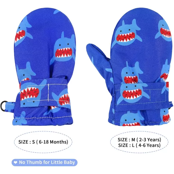 Zando Toddler Mittens Waterproof Snow Gloves Lined Kids Glove Baby Mittens Winter Warm Fleece Gloves