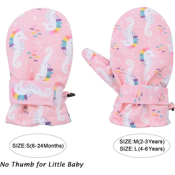Zando Toddler Mittens Waterproof Snow Gloves Lined Kids Glove Baby Mittens Winter Warm Fleece Gloves