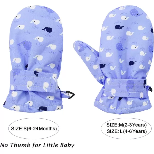 Zando Toddler Mittens Waterproof Snow Gloves Lined Kids Glove Baby Mittens Winter Warm Fleece Gloves