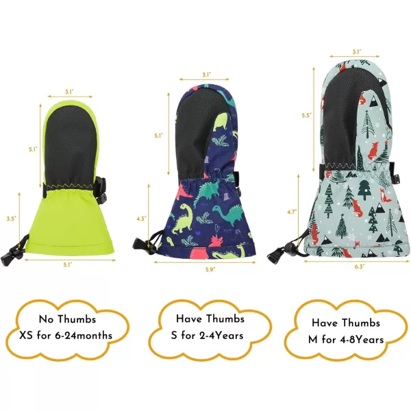 Zando Toddler Mittens for Kids Winter Mittens Waterproof Ski Mittens Girls Snow Gloves Warm Kids Mittens for Toddler Boy