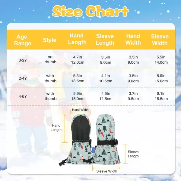 Zando Toddler Mittens for Kids Winter Mittens Waterproof Ski Mittens Girls Snow Gloves Warm Kids Mittens for Toddler Boy