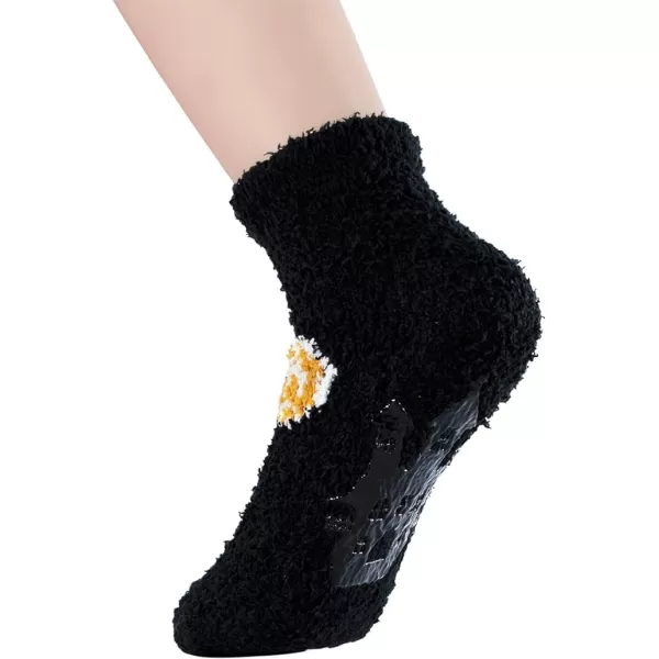 Zando Womens Fuzzy Socks with Grips Athletic Grip Socks Warm Slipper Socks Non Slip Cozy Socks Soft Thick Fluffy Socks
