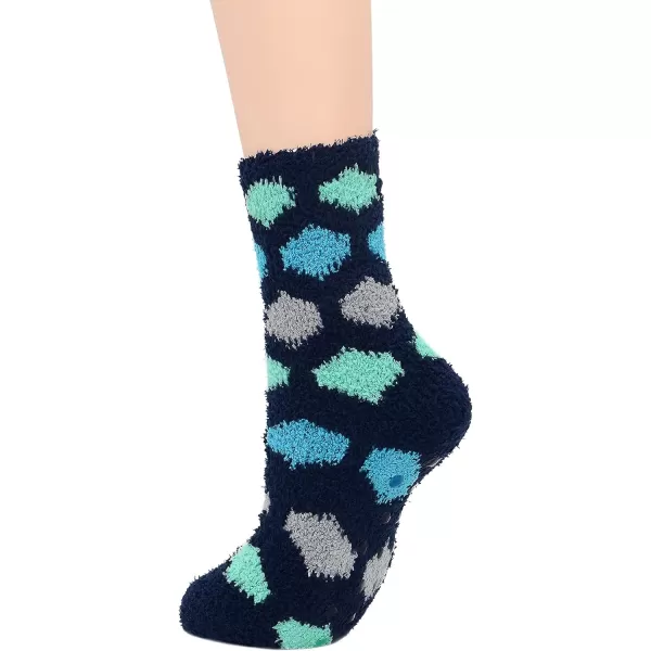 Zando Womens Fuzzy Socks with Grips Athletic Grip Socks Warm Slipper Socks Non Slip Cozy Socks Soft Thick Fluffy Socks