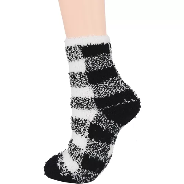 Zando Womens Fuzzy Socks with Grips Athletic Grip Socks Warm Slipper Socks Non Slip Cozy Socks Soft Thick Fluffy Socks