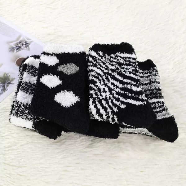 Zando Womens Fuzzy Socks with Grips Athletic Grip Socks Warm Slipper Socks Non Slip Cozy Socks Soft Thick Fluffy Socks