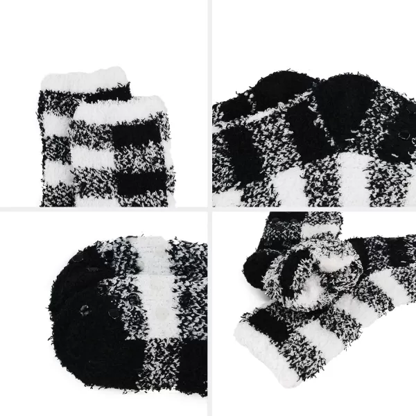 Zando Womens Fuzzy Socks with Grips Athletic Grip Socks Warm Slipper Socks Non Slip Cozy Socks Soft Thick Fluffy Socks