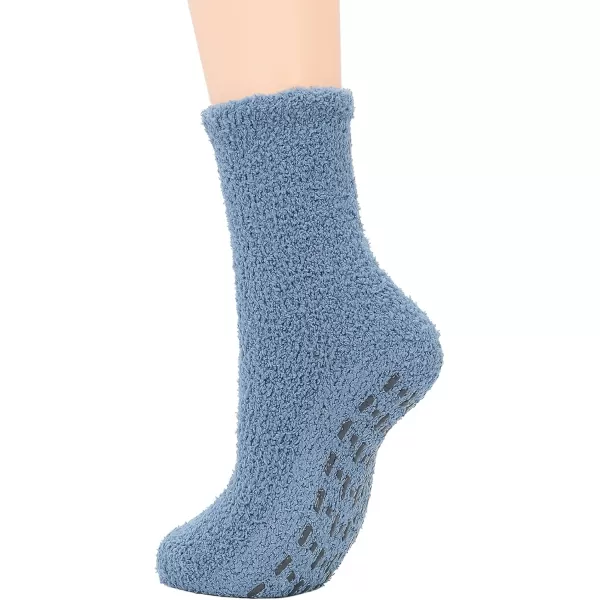 Zando Womens Fuzzy Socks with Grips Athletic Grip Socks Warm Slipper Socks Non Slip Cozy Socks Soft Thick Fluffy Socks