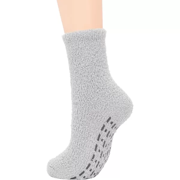 Zando Womens Fuzzy Socks with Grips Athletic Grip Socks Warm Slipper Socks Non Slip Cozy Socks Soft Thick Fluffy Socks