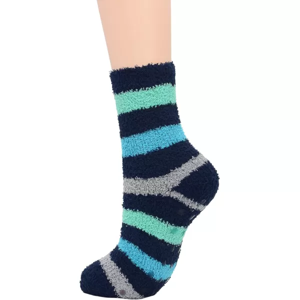 Zando Womens Fuzzy Socks with Grips Athletic Grip Socks Warm Slipper Socks Non Slip Cozy Socks Soft Thick Fluffy Socks