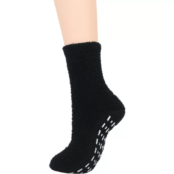 Zando Womens Fuzzy Socks with Grips Athletic Grip Socks Warm Slipper Socks Non Slip Cozy Socks Soft Thick Fluffy Socks