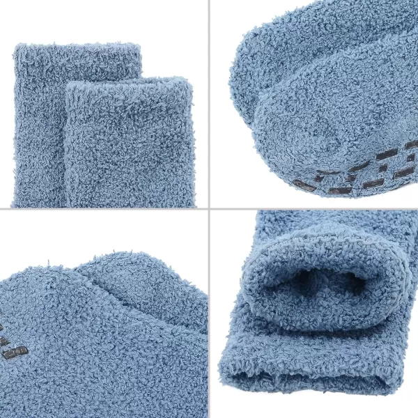Zando Womens Fuzzy Socks with Grips Athletic Grip Socks Warm Slipper Socks Non Slip Cozy Socks Soft Thick Fluffy Socks