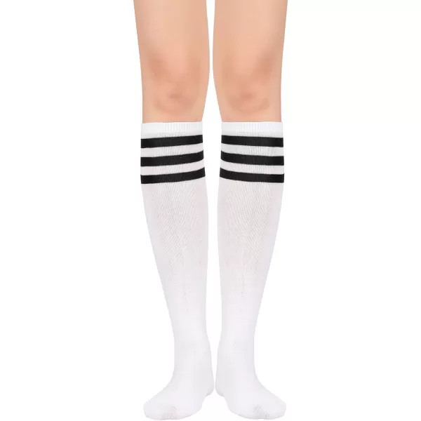 Zando Women's Tall Knee High Socks Extra Long Athletic Socks Outdoor Long Socks Stripes Casual Tube Socks Knee Socks