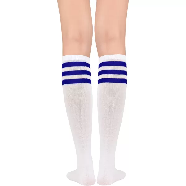 Zando Women's Tall Knee High Socks Extra Long Athletic Socks Outdoor Long Socks Stripes Casual Tube Socks Knee Socks