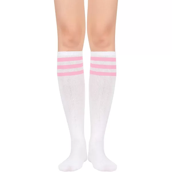 Zando Women's Tall Knee High Socks Extra Long Athletic Socks Outdoor Long Socks Stripes Casual Tube Socks Knee Socks