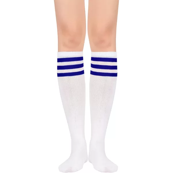 Zando Women's Tall Knee High Socks Extra Long Athletic Socks Outdoor Long Socks Stripes Casual Tube Socks Knee Socks