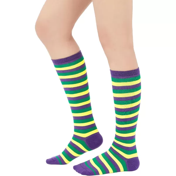 Zando Women's Tall Knee High Socks Extra Long Athletic Socks Outdoor Long Socks Stripes Casual Tube Socks Knee Socks