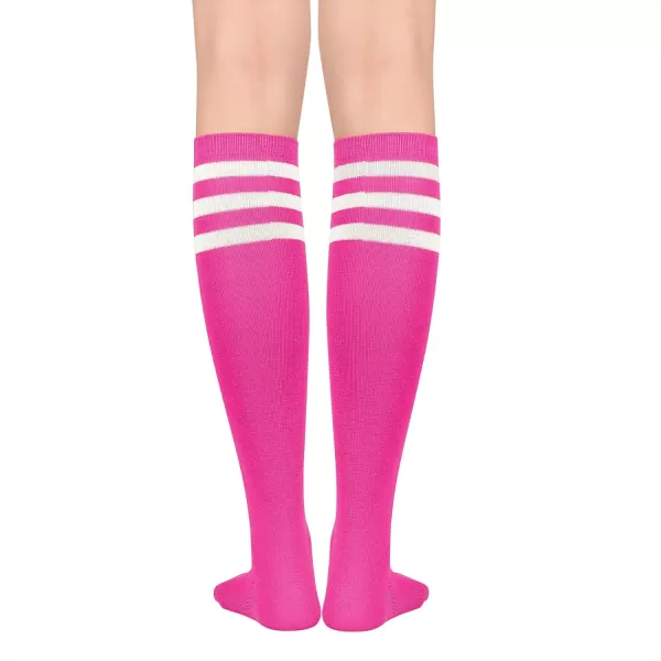 Zando Women's Tall Knee High Socks Extra Long Athletic Socks Outdoor Long Socks Stripes Casual Tube Socks Knee Socks