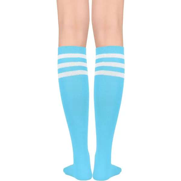 Zando Women's Tall Knee High Socks Extra Long Athletic Socks Outdoor Long Socks Stripes Casual Tube Socks Knee Socks